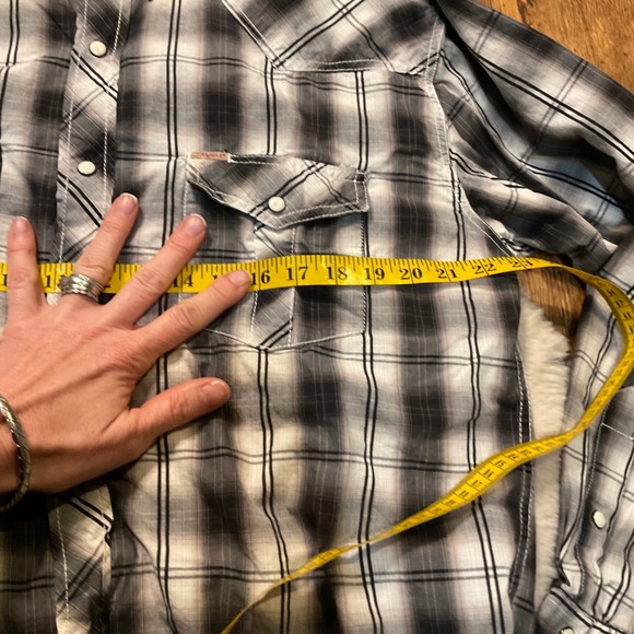 Rafter C Western Shirt Snap Front Mens Size XL Plaid Long Sleeve - Picture 5 of 9